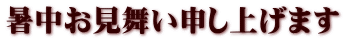 暑中お見舞い申し上げます